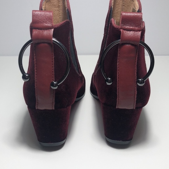 Velvet Burgundy Booties - Picture 3 of 10